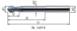 哈恩庫博VHM 半徑銑刀，長結(jié)構(gòu)16974230